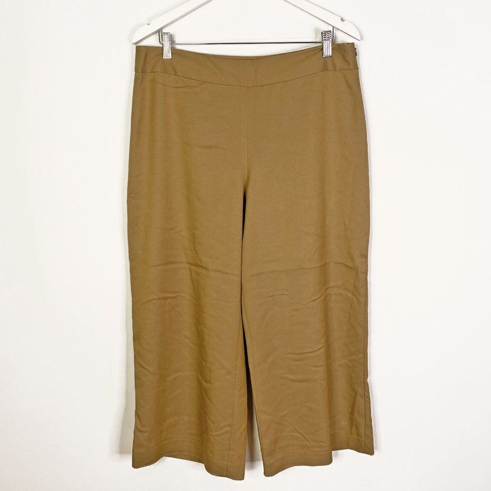 Nic + Zoe Beige Cropped Wide Leg Pants